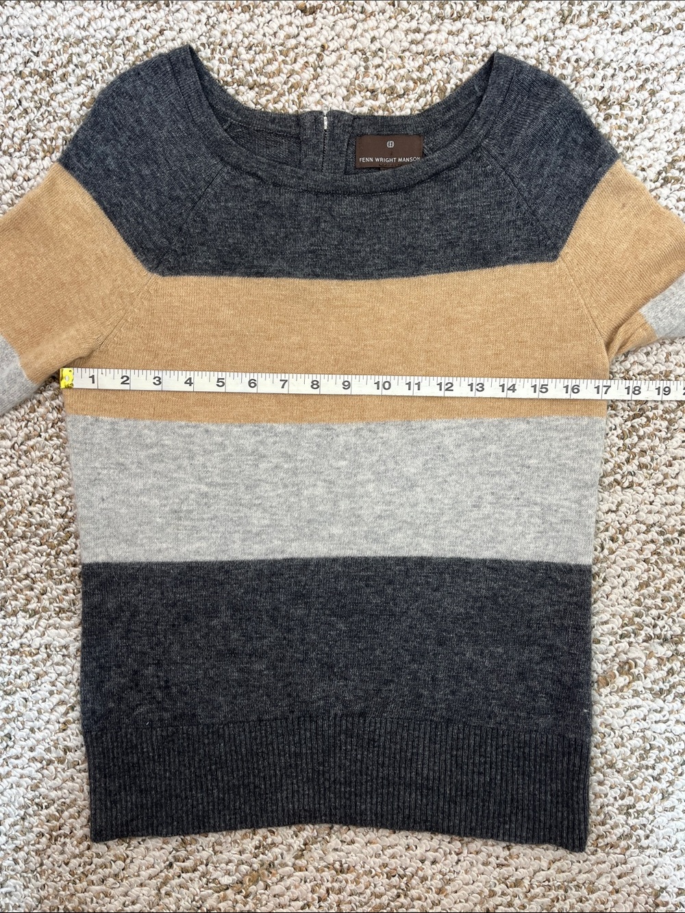 FENN WRIGHT MANSON ANGORA BLEND COLORBLOCK STRIPE SWEATER SZ MD - Picture 10 of 12